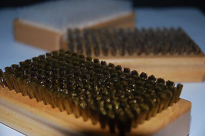 WAX BRUSHES set of 3 Rectangular wood base handles