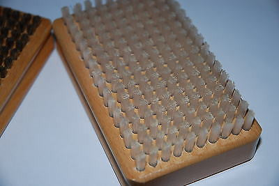 WAX BRUSHES set of 3 Rectangular wood base handles