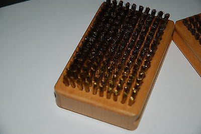 WAX BRUSHES set of 3 Rectangular wood base handles